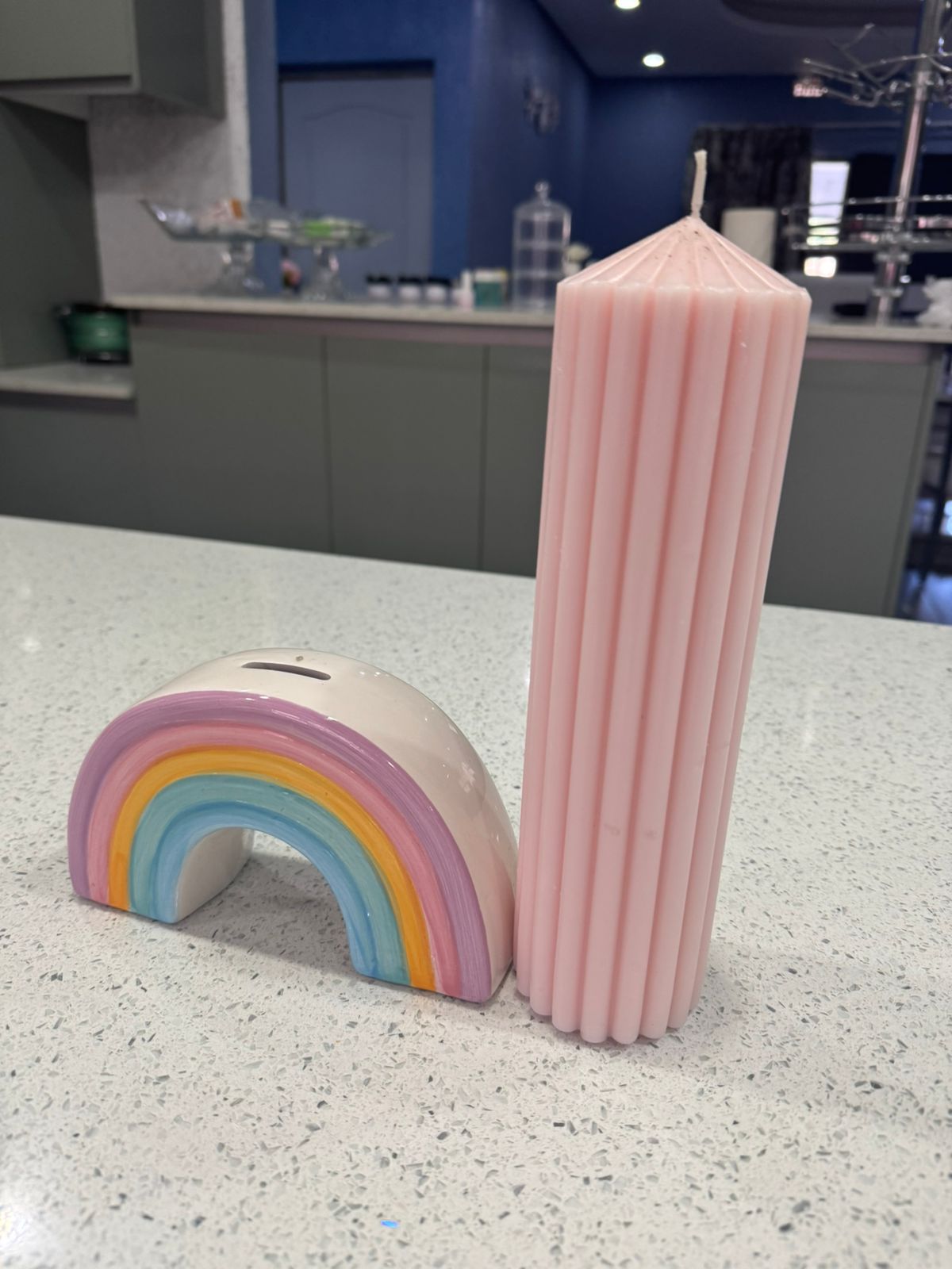 30 cm Ribbed Pillar Candle