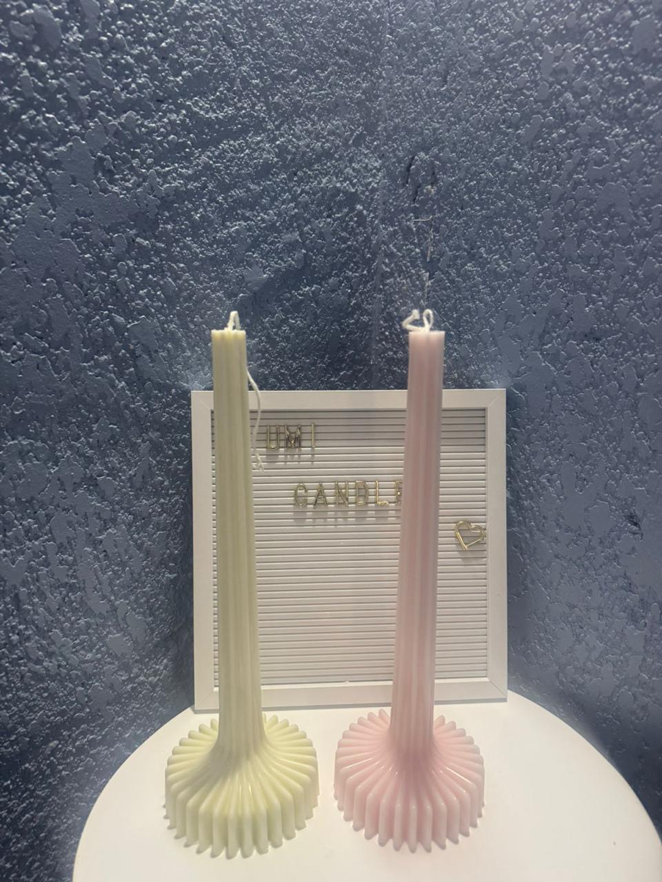 Pair of 30cm Toothed Ribbed Pillar